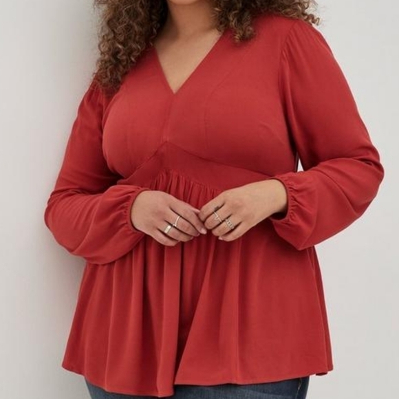 Torrid Babydoll Crepe Rayon Top - Picture 1 of 4